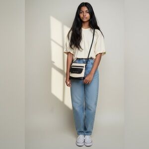 Stone Mountain Black and Cream Shoulder Bag